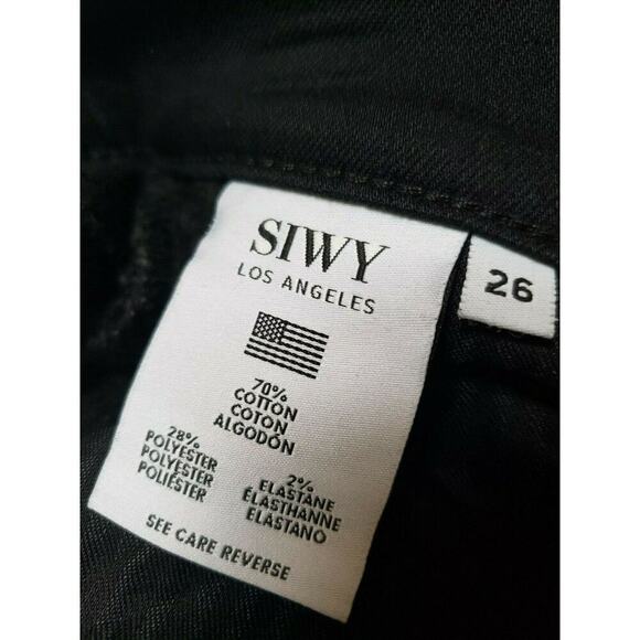 SIWY LOS ANGELES BLACK DISTRESSED SKINNY JEANS 26 - Picture 7 of 8